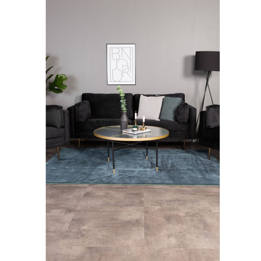 VENTURE DESIGN Boom 3-seters sofa - svart polyester og metall