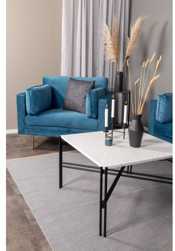 VENTURE DESIGN Boom lenestol, med armlener - bl polyester og metall