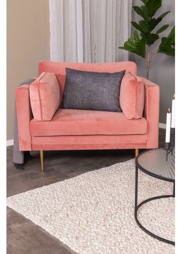 VENTURE DESIGN Boom lenestol, med armlener - rosa polyester og metall