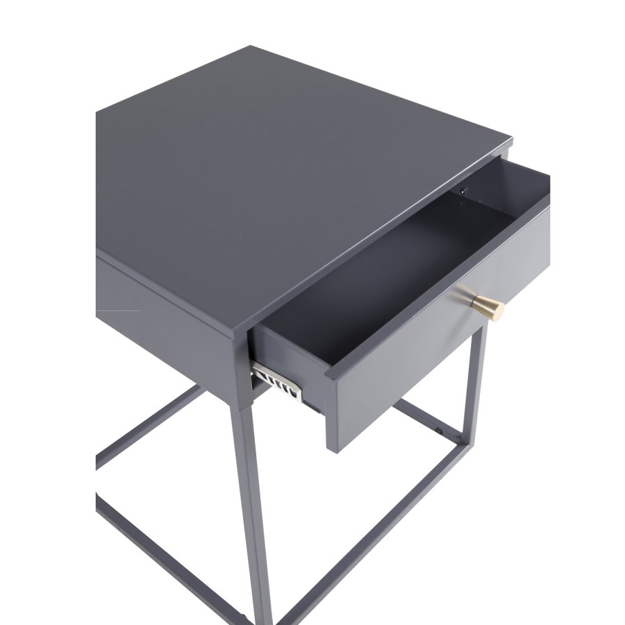 VENTURE DESIGN Bakal nattbord, m. 1 skuff - lys gr stl (43x41)