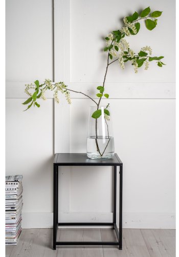 VENTURE DESIGN Sidebord i stl, rektangulrt - svart stl (38x37)