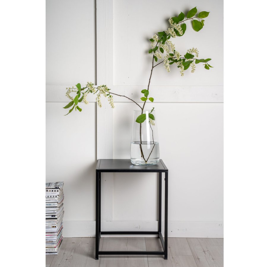 VENTURE DESIGN Sidebord i stl, rektangulrt - svart stl (38x37)