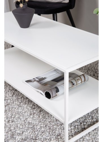 VENTURE DESIGN Steel salongbord, m. hylle - hvit stl (101,6x43,2)