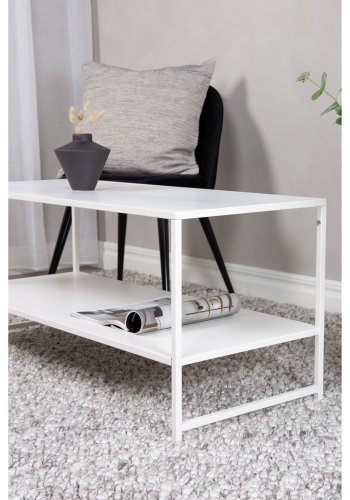 VENTURE DESIGN Steel salongbord, m. hylle - hvit stl (101,6x43,2)