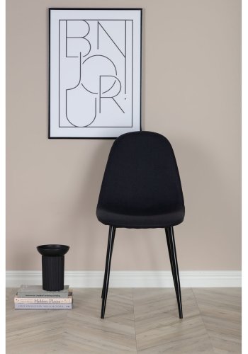 VENTURE DESIGN Polar spisestuestol - svart polyester og sort metall