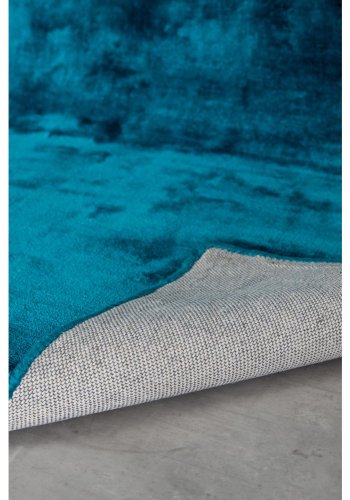 VENTURE DESIGN Indra-teppe - turkis viskose og bomull (250x350)