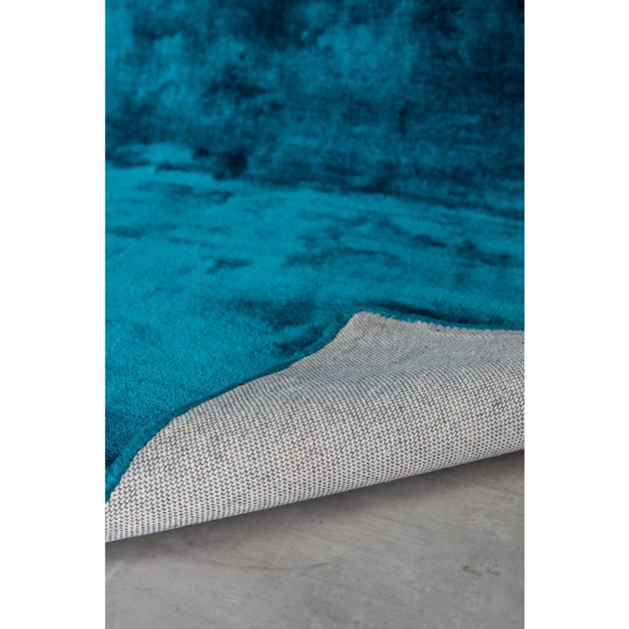 VENTURE DESIGN Indra-teppe - turkis viskose og bomull (250x350)