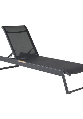 VENTURE DESIGN Mexico Utomhus Solstol - Svart Tyg och Alu