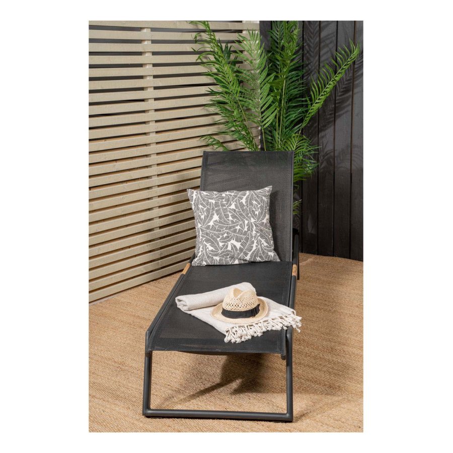 VENTURE DESIGN Mexico Utomhus Solstol - Svart Tyg och Alu