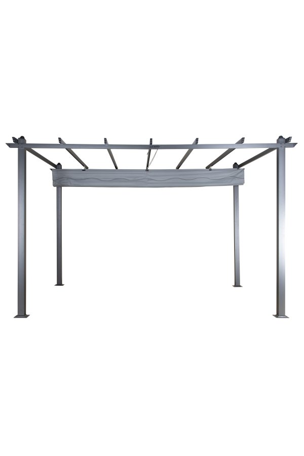 VENTURE DESIGN Lazio pergola, rektangulr - gr polyester og svart aluminium (393x293)