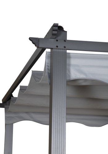 VENTURE DESIGN Lazio pergola, rektangulr - gr polyester og svart aluminium (393x293)