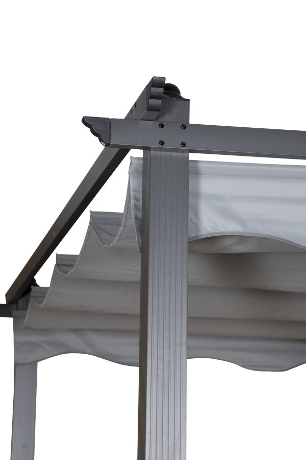 VENTURE DESIGN Lazio pergola, rektangulr - gr polyester og svart aluminium (393x293)