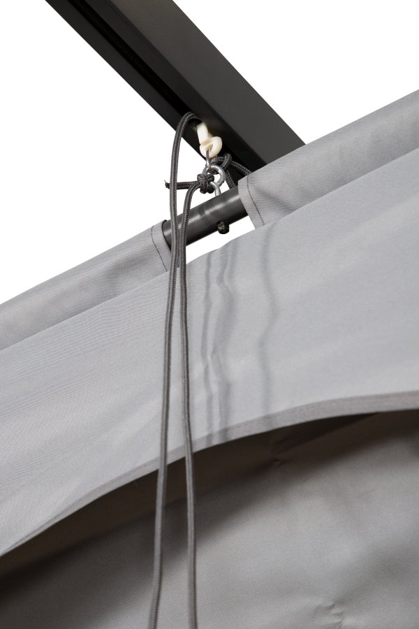 VENTURE DESIGN Lazio pergola, rektangulr - gr polyester og svart aluminium (393x293)