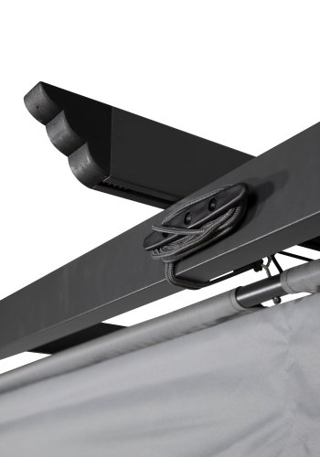 VENTURE DESIGN Lazio pergola, rektangulr - gr polyester og svart aluminium (393x293)