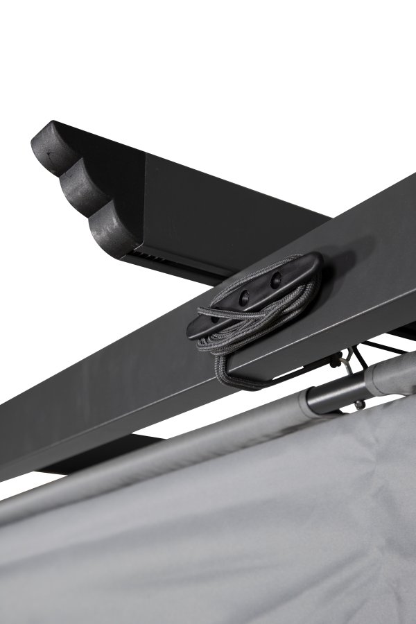 VENTURE DESIGN Lazio pergola, rektangulr - gr polyester og svart aluminium (393x293)