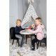 VENTURE DESIGN Plaza barnebord og 2 barnestoler - hvit MDF/svart metall og svart flyel/svart metall