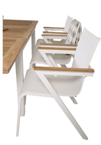 VENTURE DESIGN havest, m. Panama bord, m. udtrk og 6 Mexico stole, m. armln - teak/alu/textilene