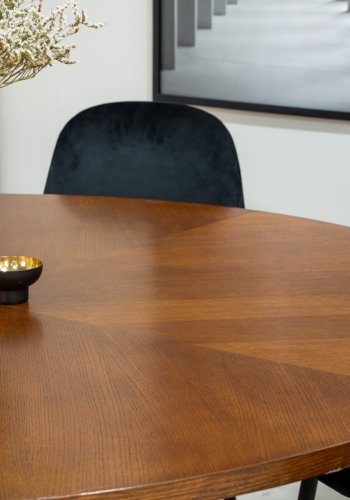 VENTURE DESIGN Polar Diamond spisestol - svart velour og svart metall