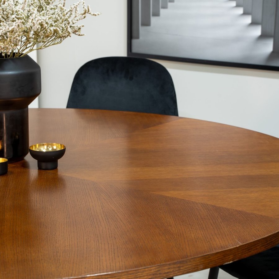 VENTURE DESIGN Polar Diamond spisestol - svart velour og svart metall