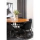 VENTURE DESIGN Copenhagen Esstischset mit 6 Stühlen – braunes Furnier/schwarzes Metall und schwarzer Samt/schwarzes Metall