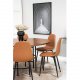 VENTURE DESIGN Copenhagen spisebordsett, m. 6 stoler - brun finer/svart metall og brun PU/svart metall