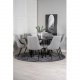 VENTURE DESIGN Copenhagen spisebordsett, m. 6 stoler - sort fin�r/svart metall og gr� fl�yel/svart metall