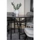 VENTURE DESIGN Copenhagen spisebordsett, m. 6 stoler - sort fin�r/svart metall og gr� fl�yel/svart metall