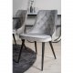 VENTURE DESIGN Copenhagen spisebordsett, m. 6 stoler - sort fin�r/svart metall og gr� fl�yel/svart metall
