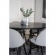 VENTURE DESIGN Copenhagen spisebordsett, m. 6 stoler - sort fin�r/svart metall og gr� fl�yel/svart metall