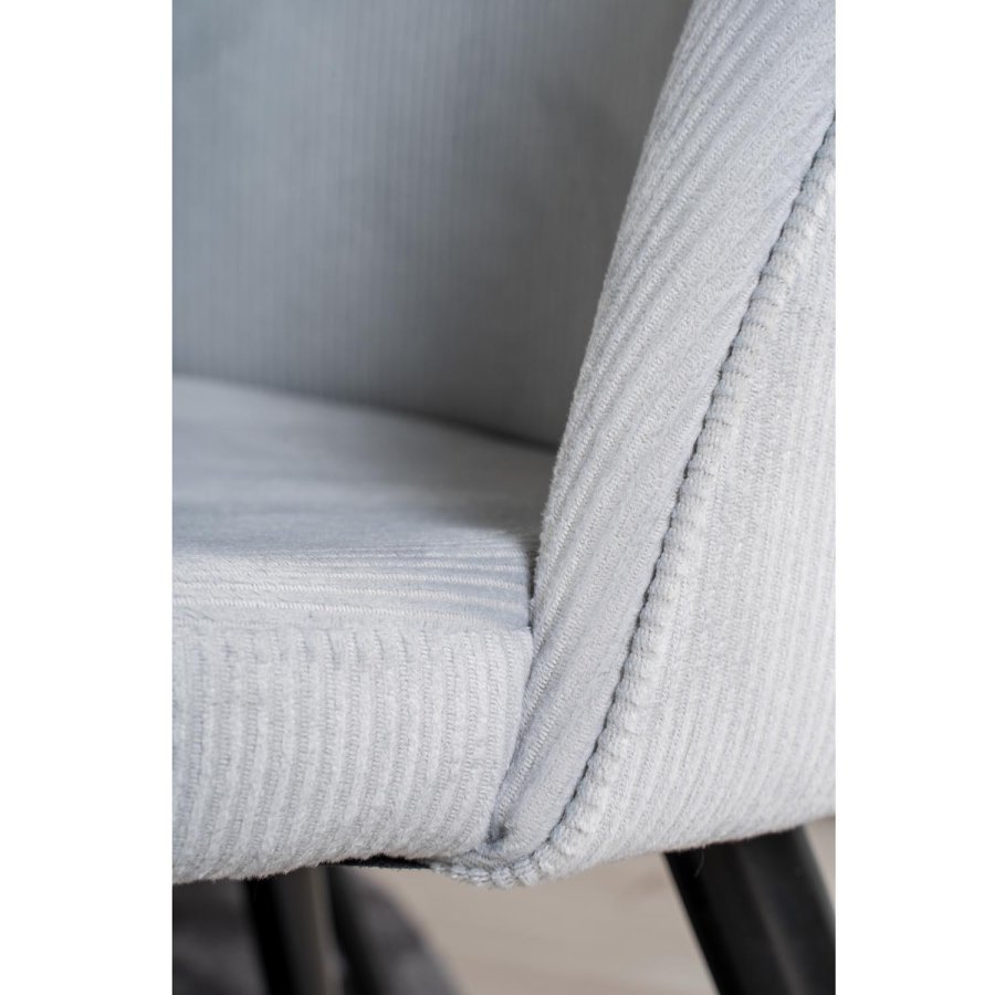 VENTURE DESIGN Copenhagen spisebordsett, m. 6 stoler - sort fin�r/svart metall og gr� fl�yel/svart metall