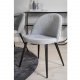 VENTURE DESIGN Copenhagen spisebordsett, m. 6 stoler - sort fin�r/svart metall og gr� fl�yel/svart metall