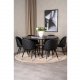 VENTURE DESIGN Copenhagen spisebordsett, m. 6 stoler - sort fin�r/svart metall og sort PU/svart metall
