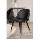 VENTURE DESIGN Copenhagen spisebordsett, m. 6 stoler - sort fin�r/svart metall og sort PU/svart metall
