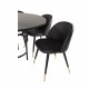 VENTURE DESIGN Copenhagen spisebordsett, m. 6 stoler - sort fin�r/svart metall og sort PU/svart metall