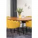 VENTURE DESIGN Copenhagen spisebordssæt, m. 4 stole - brun finer/sort metal og gul fløjl/sort metal