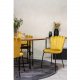 VENTURE DESIGN Copenhagen spisebordsett, m. 4 stoler - brun finer/svart metall og gul flyel/svart metall