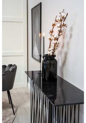 VENTURE DESIGN Copenhagen spisebordsett, m. 4 stoler - brun finer/svart metall og gr flyel/svart metall