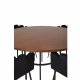 VENTURE DESIGN Copenhagen Esstisch-Set mit 4 Stühlen – braunes Furnier/schwarzes Metall und schwarzer Samt/schwarzes Metall