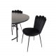 VENTURE DESIGN Copenhagen spisebordsett, m. 4 stoler - sort finér/svart metall og sort flyel/svart metall