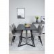 VENTURE DESIGN Marina spisebordsst, m. 6 stole - sort finer/sort metal og gr fljl/sort metal