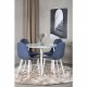 VENTURE DESIGN Plaza spisebordsett, m. 4 stoler - hvit MDF/hvit metall og bltt stoff/hvit metall