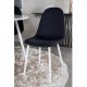 VENTURE DESIGN Plaza spisebordsett, m. 4 stoler - hvit MDF/hvit metall og sort stoff/hvit metall