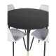 VENTURE DESIGN Dipp spisebordsett, m. 4 stoler - sort finér/messing sort metall, grtt stoff/svart metall
