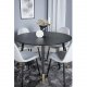 VENTURE DESIGN Dipp spisebordsett, m. 4 stoler - sort finér/messing sort metall, grtt stoff/svart metall