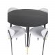 VENTURE DESIGN Dipp spisebordsett, m. 4 stoler - sort finér/messing sort metall, grtt stoff/svart metall