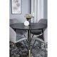 VENTURE DESIGN Dipp spisebordsett, m. 4 stoler - sort finér/messing sort metall, grtt stoff/svart metall