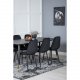 VENTURE DESIGN Dipp spisebordsett, m. 6 stoler - sort finér/messing sort metall, sort flyel/svart metall