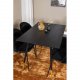 VENTURE DESIGN Dipp spisebordsett, m. 4 stoler - sort finér/messing sort metall, sort flyel/svart metall