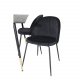 VENTURE DESIGN Dipp spisebordsett, m. 4 stoler - sort finér/messing sort metall, sort flyel/svart metall