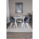 VENTURE DESIGN Polar spisebordsett, m. 4 stoler - hvit MDF/hvit metall og bl polyester/hvit metall